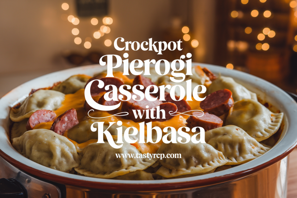 Crockpot Pierogi Casserole with Kielbasa is a cheesy, creamy comfort meal made easy. Try this delicious slow-cooker recipe today!