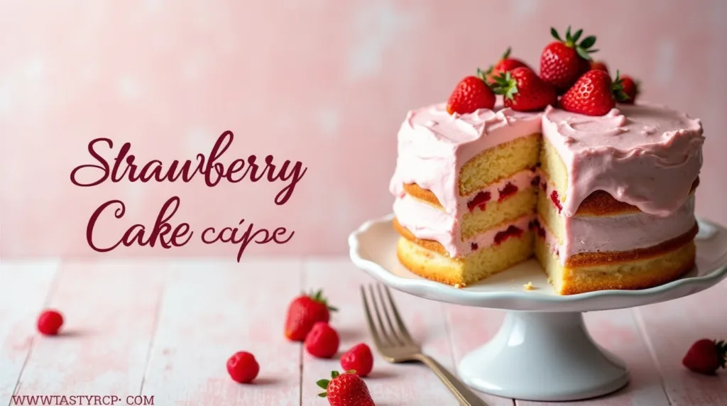 Strawberry Cake Recipe with Real Berries – Soft, Fluffy, and Naturally Pink!