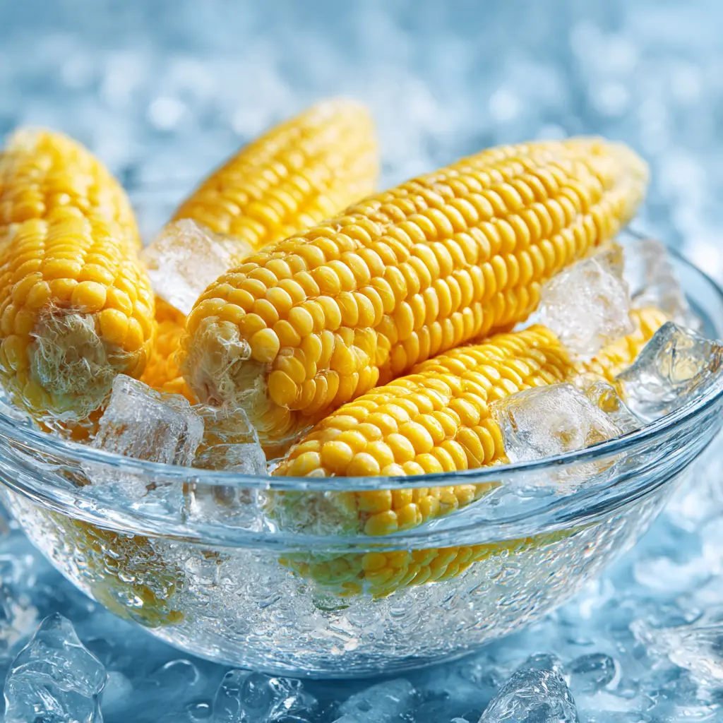 Fresh corn on the cob with husks peeled