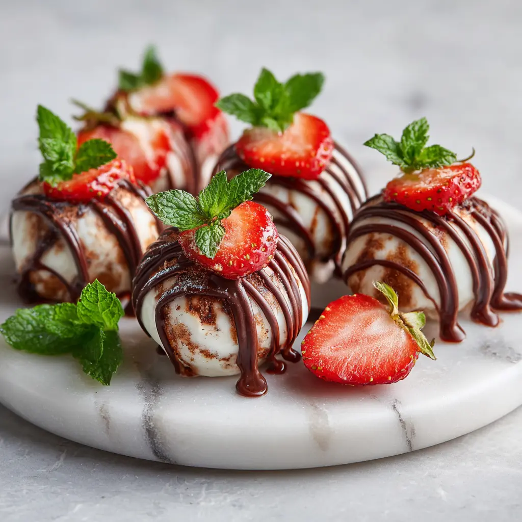 Chocolate Strawberry Frozen Yogurt Bites