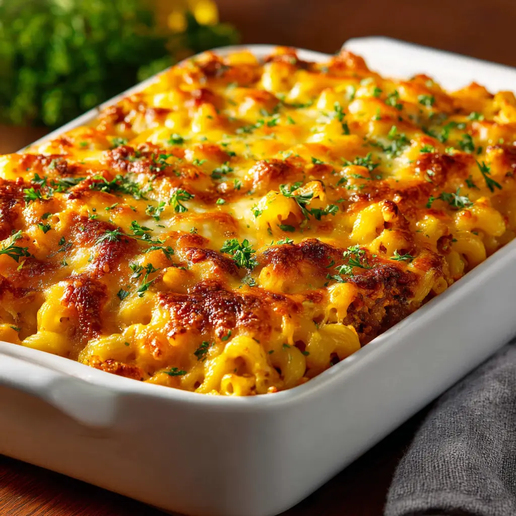 Mac and Cheese Meatloaf Casserole
