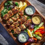 Grilled Ranch Garlic Parmesan Chicken Skewers