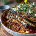 Aubergine-gehakt ovenschotel (moussaka-stijl)