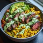 Best Recipe for Steak Avocado and Roasted Corn Bowl With Cilantro Cream Sauce