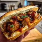 Bourbon BBQ Bacon Cheeseburger Meatball Subs Ready in 30 Minutes