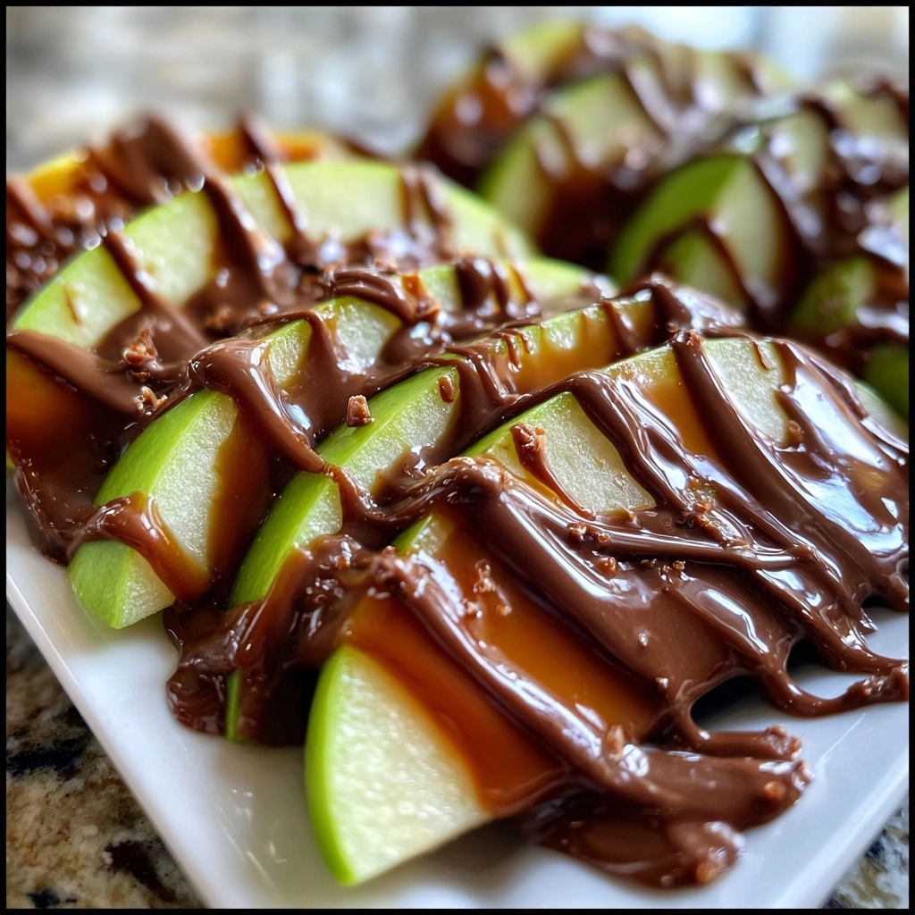 Caramel Apple Slices (Chocolate Covered) - Striped Spatula