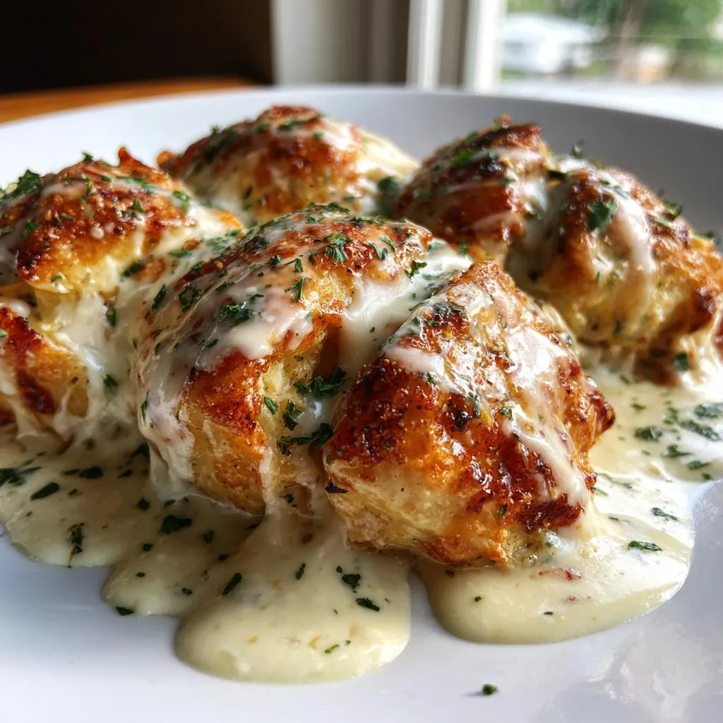 Chicken Pillows With Creamy Parmesan Sauce