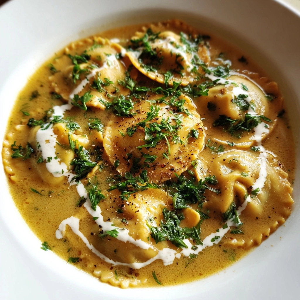 Creamy Tuscan Ravioli Soup