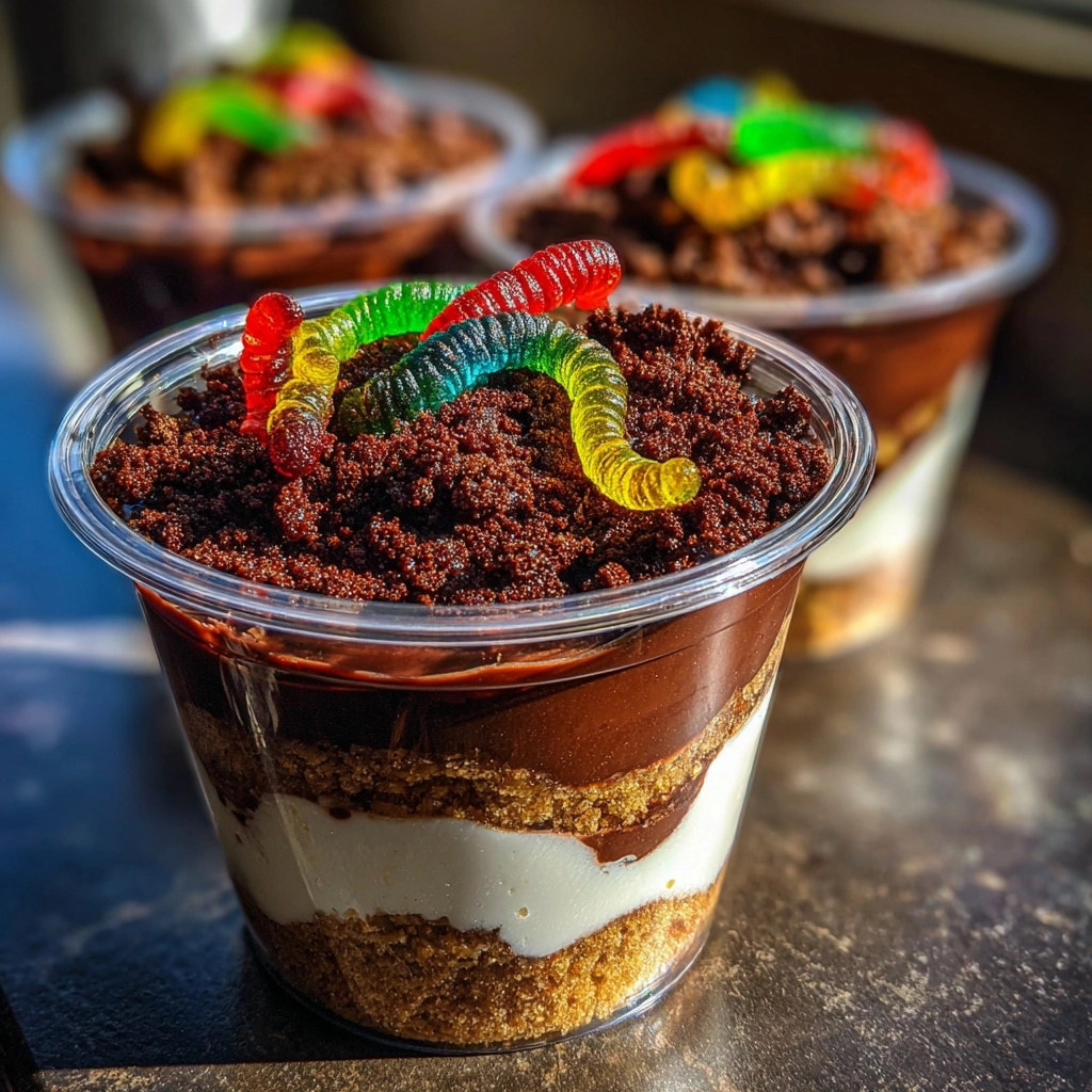 Dirt and Worms Pudding Cups