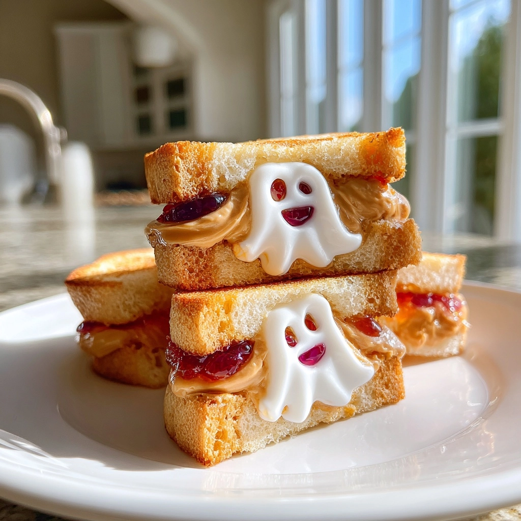 Ghost-Shaped PB&J (or Turkey & Cheese)