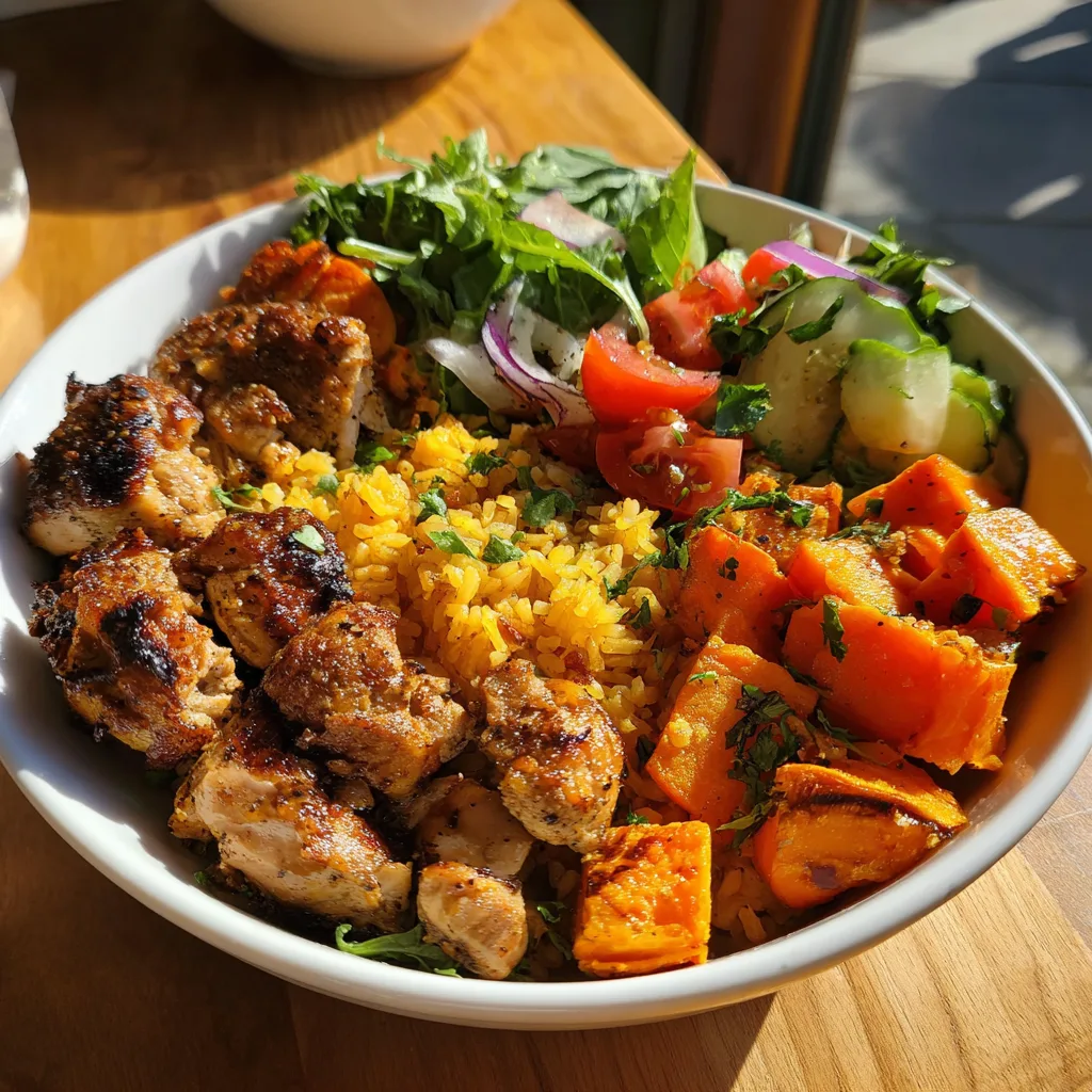 Healthy Chicken & Sweet Potato Rice Bowl
