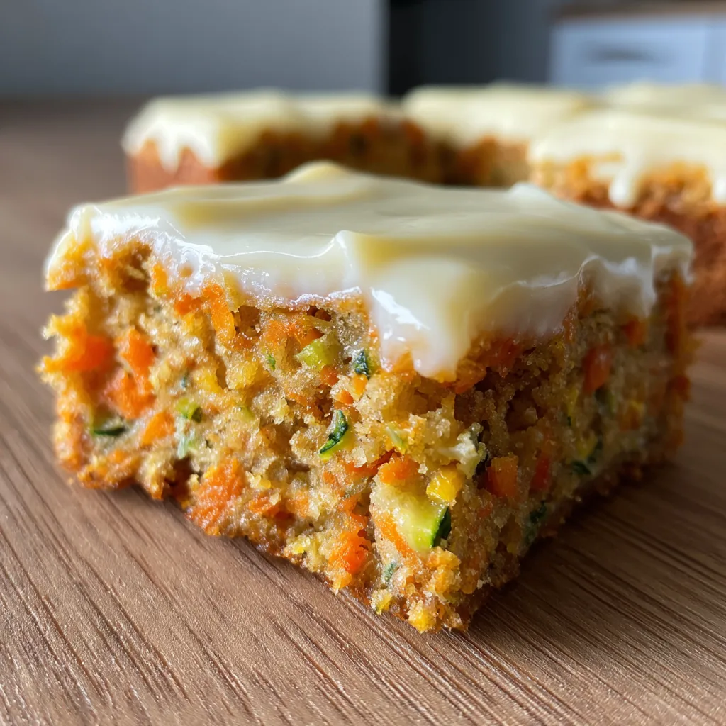 Light Carrot And Zucchini Bars With Lemon Frosting