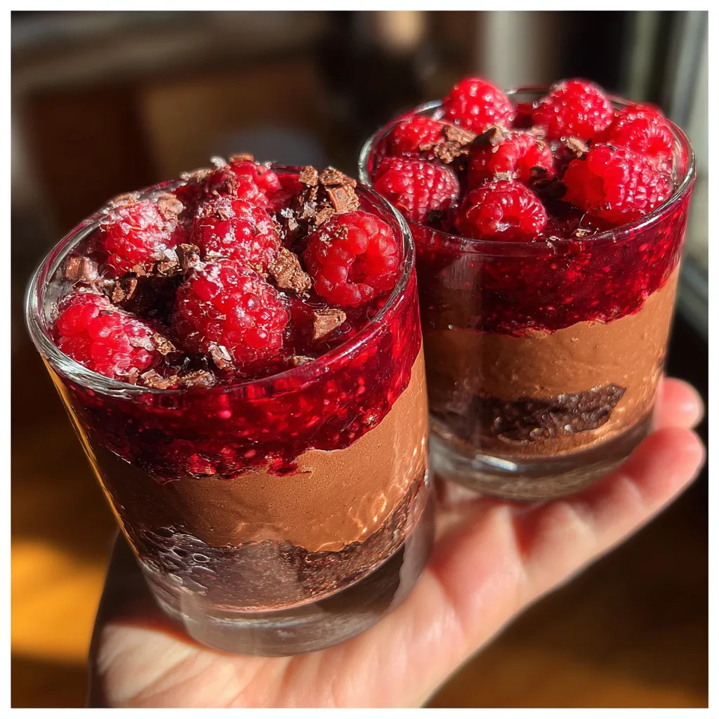 Marry Me No Bake Raspberry Chocolate Mousse Cups
