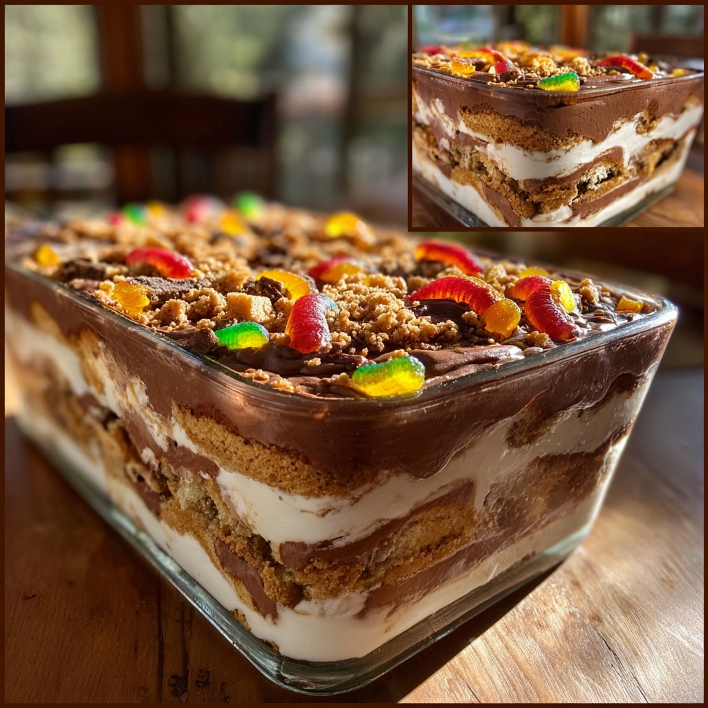 No-Bake Dirt Cake with Gummy Worms – A Kid-Approved Favorite!