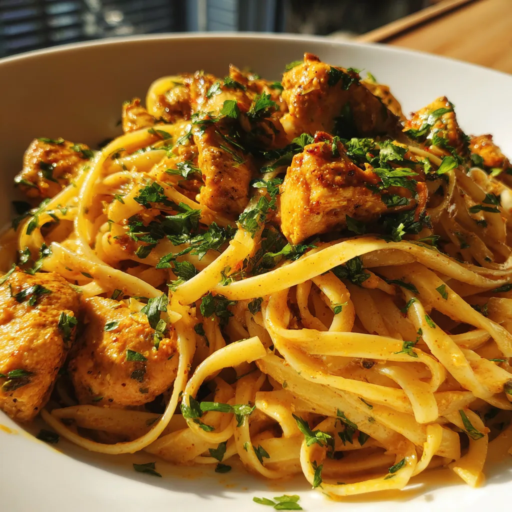 Simple and Delicious Cowboy Butter Chicken Pasta Linguine Recipe