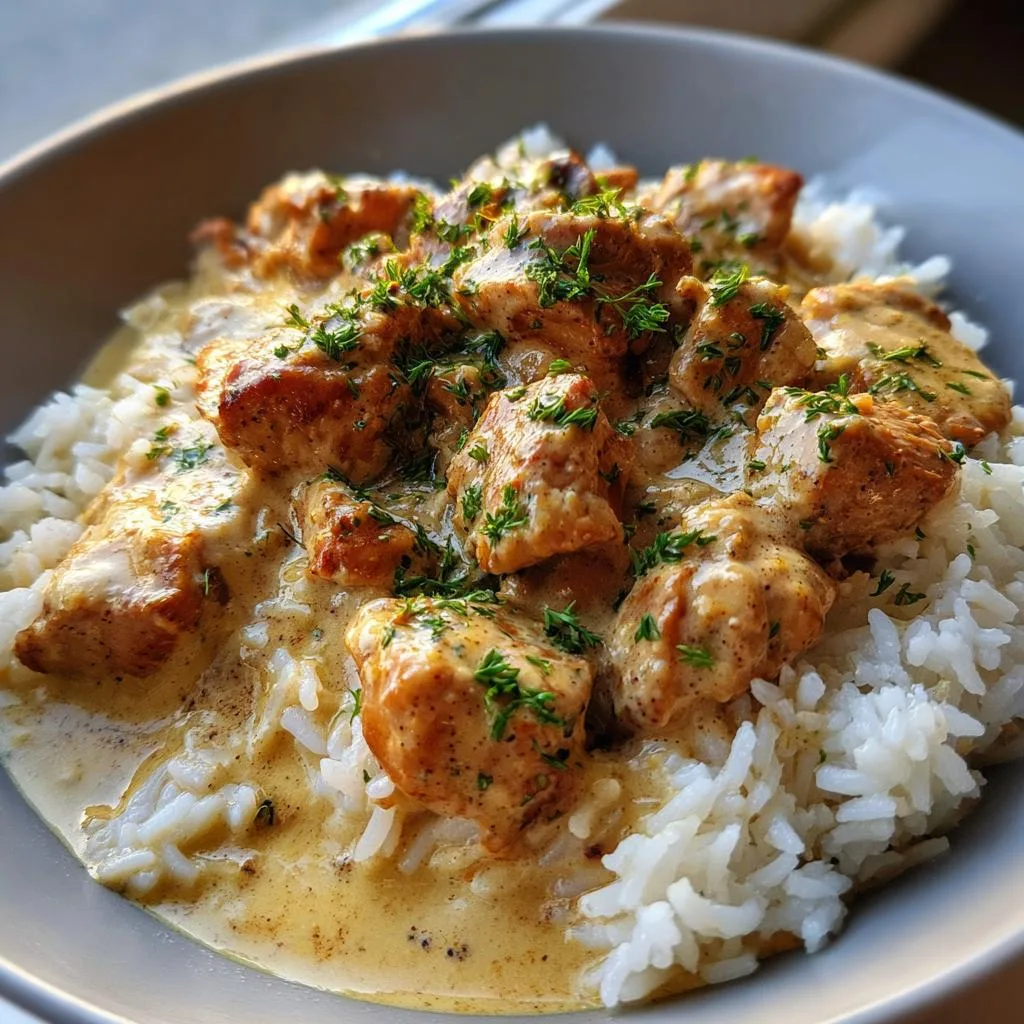Sizzle up Creamy Smothered Chicken & Rice