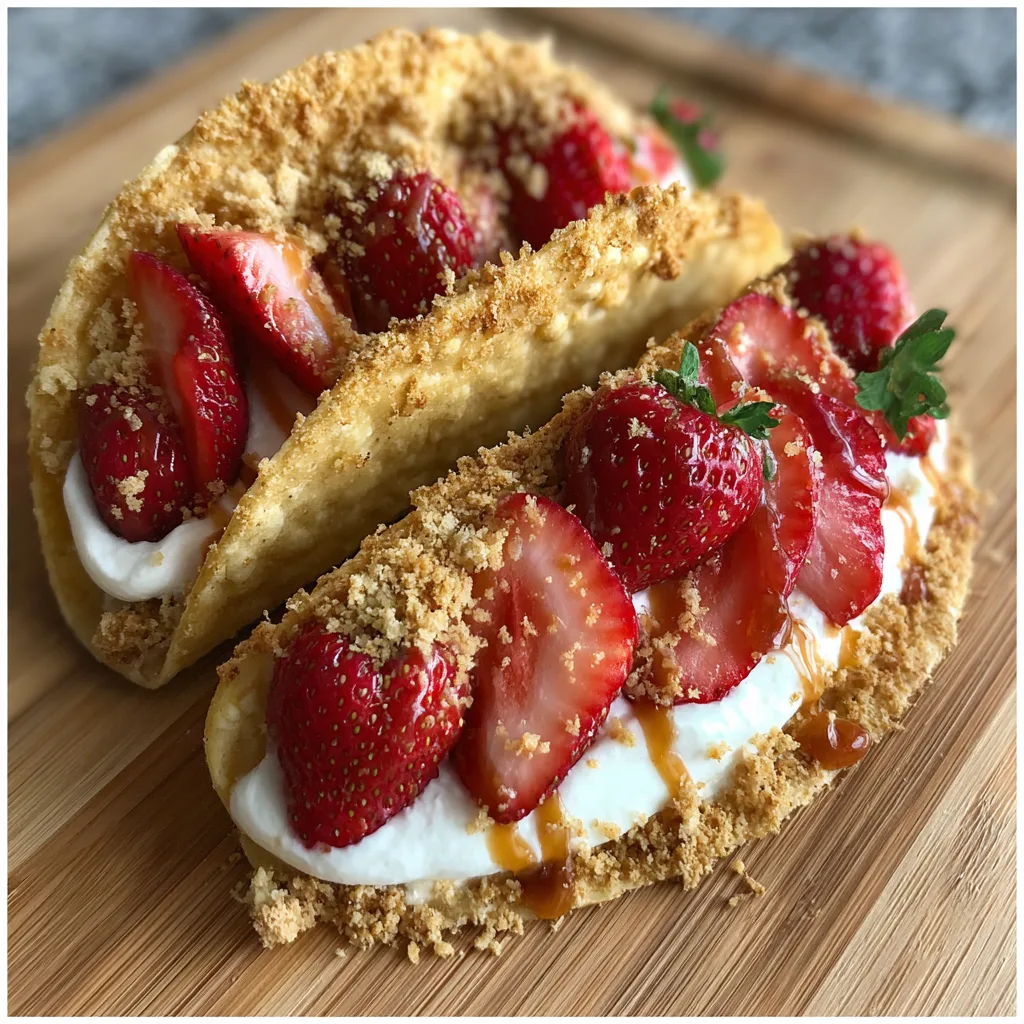 Strawberry Crunch Cheesecake Tacos