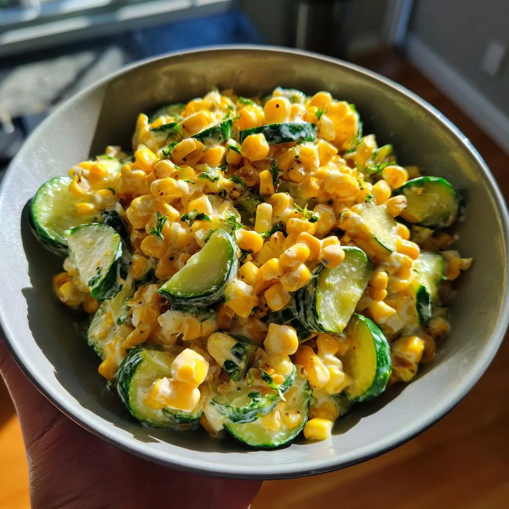 Street Corn Creamy Cucumber Salad