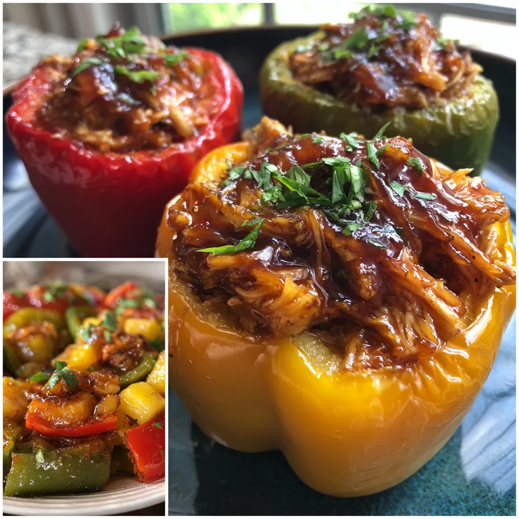 Teriyaki Pineapple Chicken Stuffed Peppers – Sweet & Savory Delight