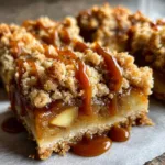 salted caramel apple crumble bars