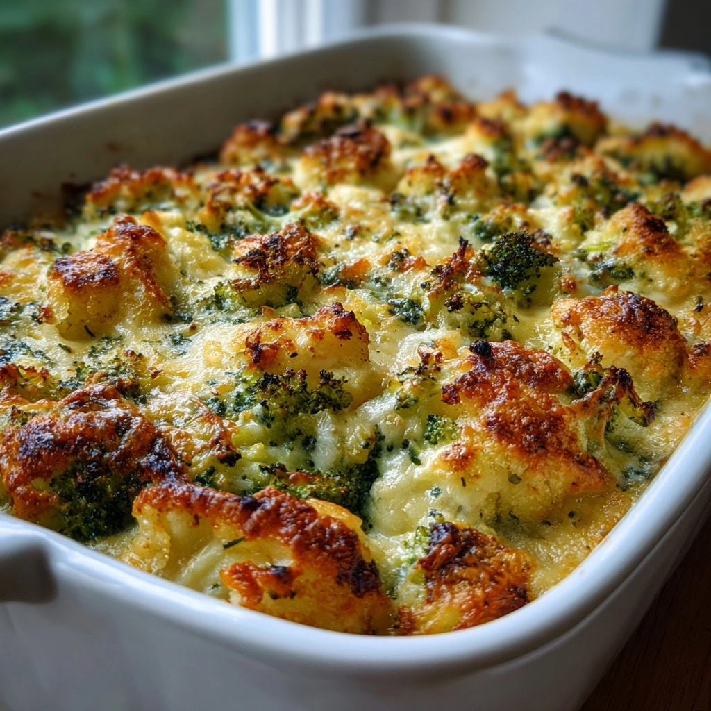 Cozy Cauliflower Broccoli Casserole Bake