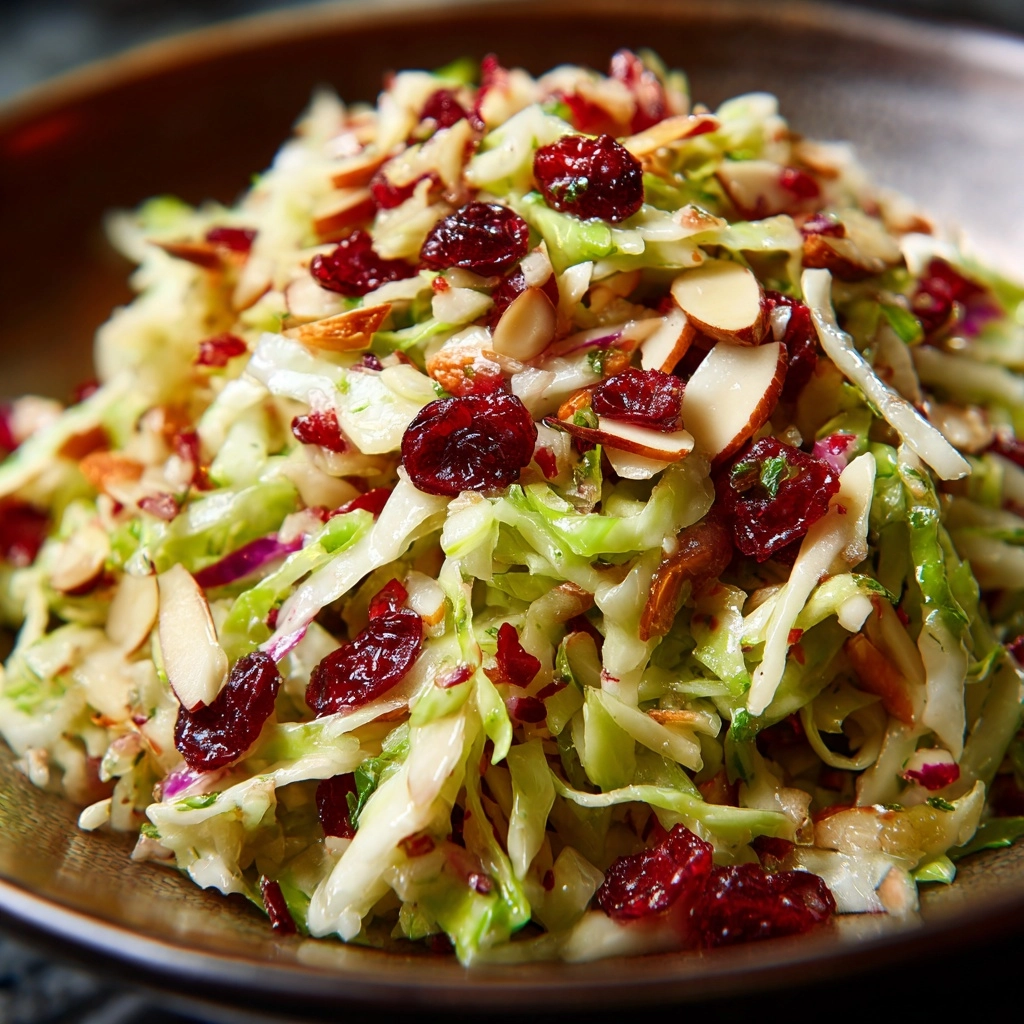 Cranberry Almond Thanksgiving Slaw with Apple Cider Vinaigrette