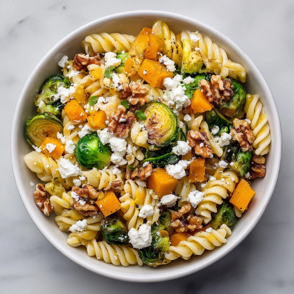 Fall Pasta Salad with Butternut Squash and Brussels