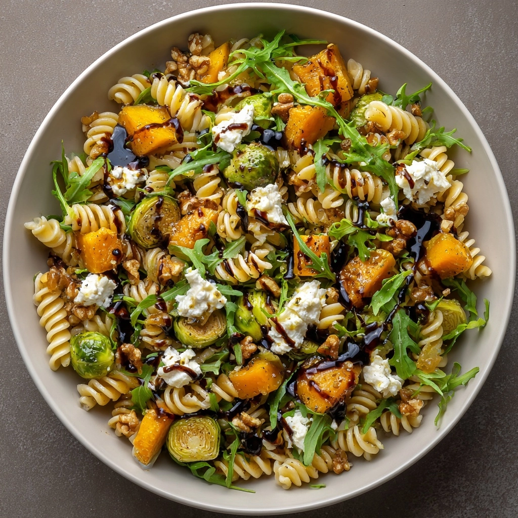 Fall Pasta Salad with Butternut Squash and Brussels
