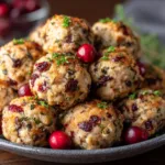 Festive Cranberry Turkey Stuffing Balls