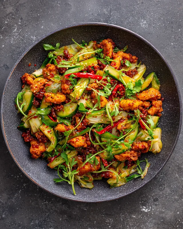 Gebakken Spitskool met Gehakt en Hot Honey