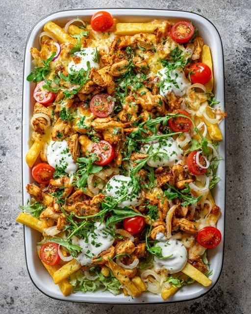 Kapsalon Ovenschotel met Kipshoarma en Friet