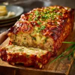 Kruidige Uienvleesbrood met Smeltende Zwitserse Kaas