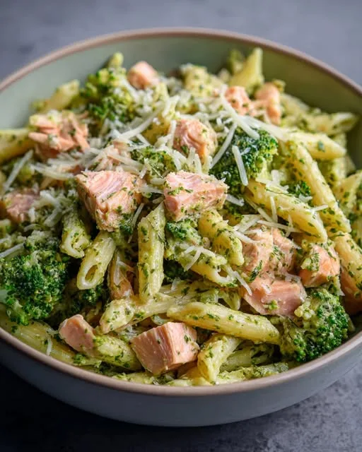 Pasta Pesto met Zalm en Broccoli