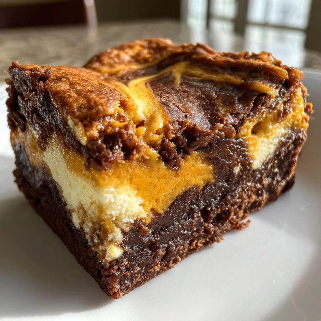 Pumpkin Cheesecake Brownies