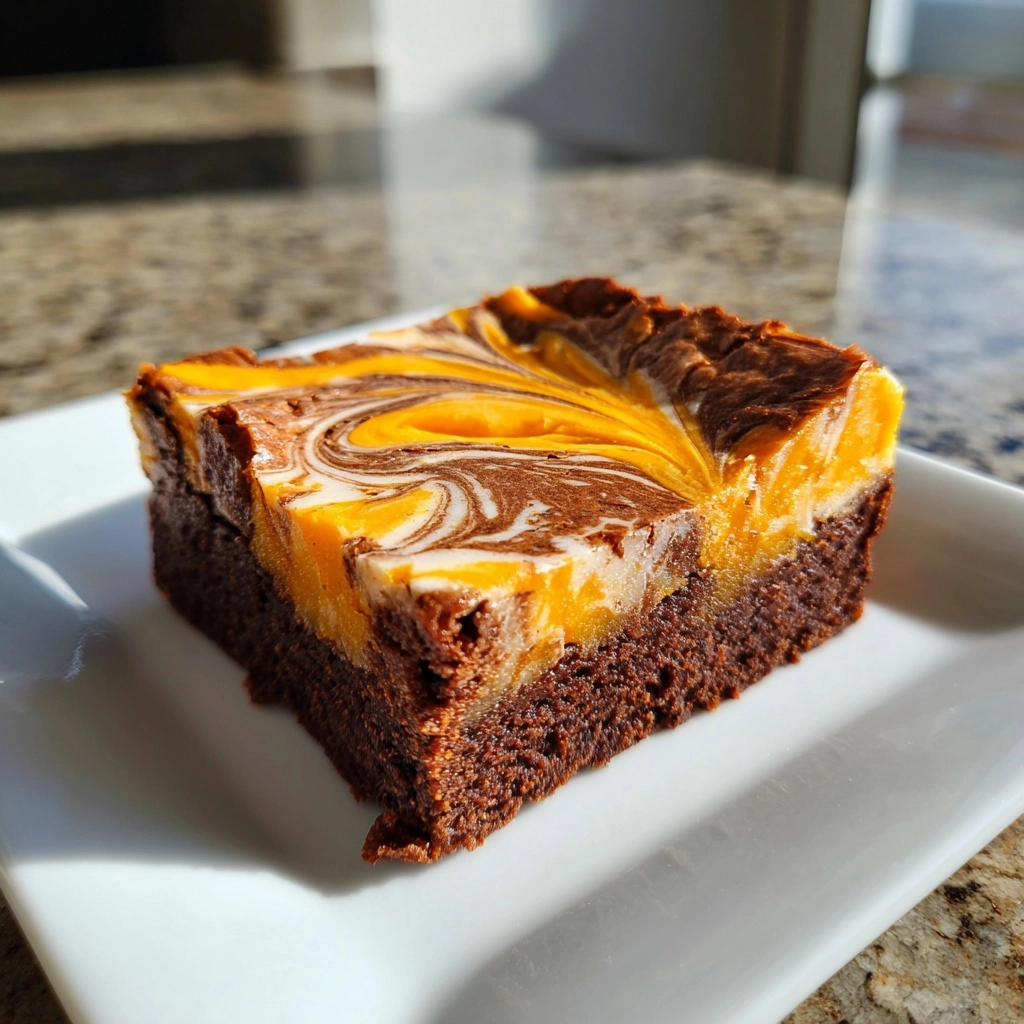 Pumpkin Cheesecake Swirl Brownies