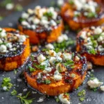 Roasted Sweet Potato Rounds with Honey & Feta