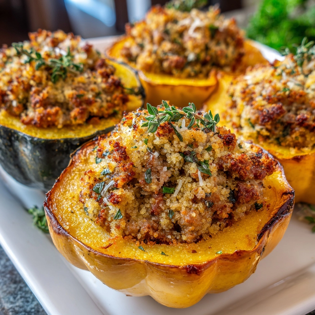 Sausage Stuffed Acorn Squash