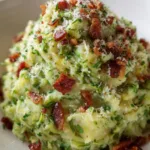 Spruitjesstamppot à la Carbonara