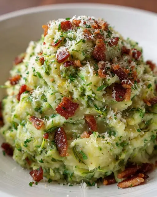 Spruitjesstamppot à la Carbonara