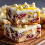 Starbucks cranberry bliss bars at home with real white chocolate and cranberries in the blondie