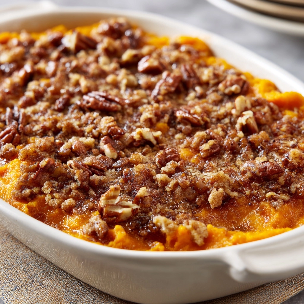 Sweet Potato Casserole with Brown Sugar Topping