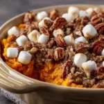 Sweet Potato Casserole with Pecan Topping