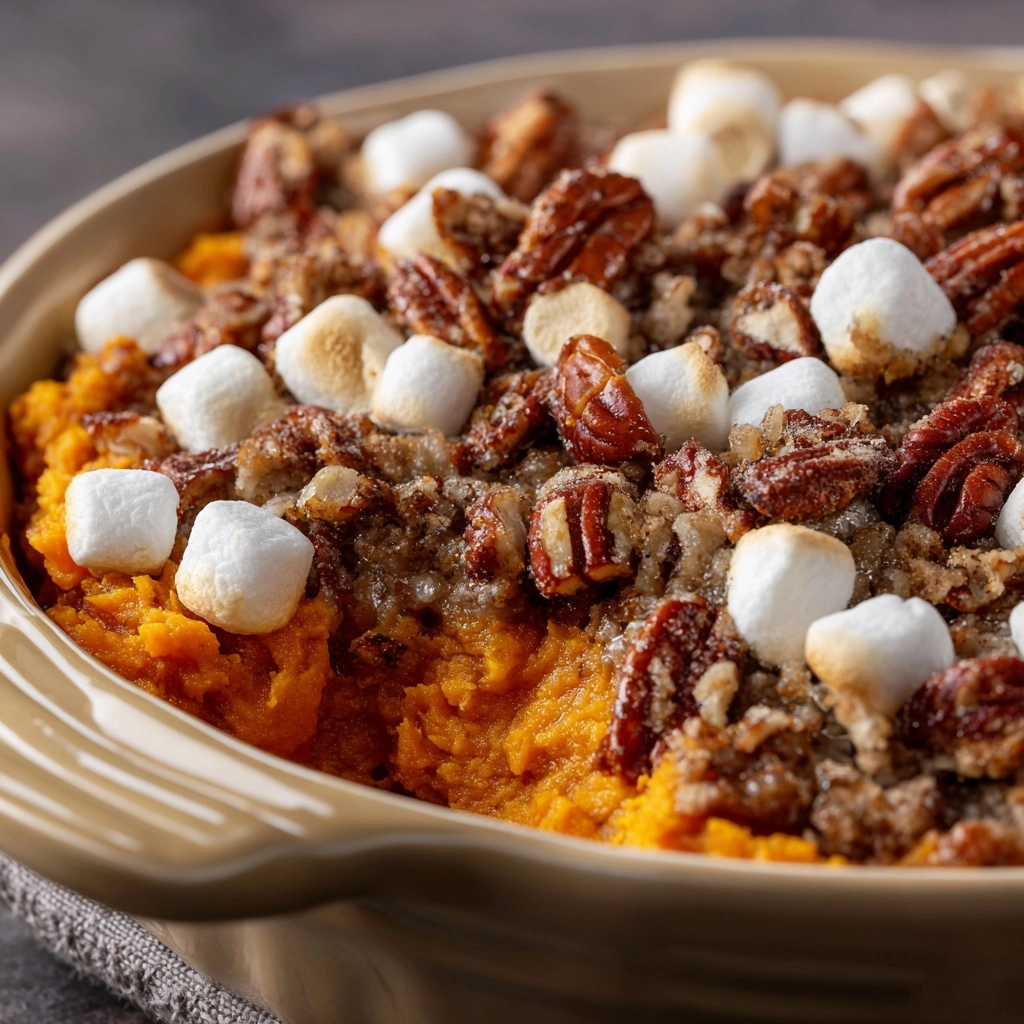 Sweet Potato Casserole with Pecan Topping