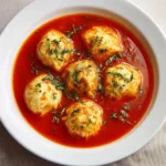 Tomato Soup with Cheese Dumplings