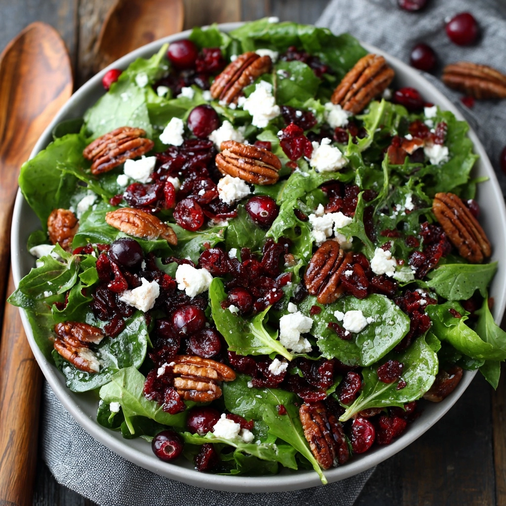 Cozy Autumn Salad with Cranberries, Pecans & Greens