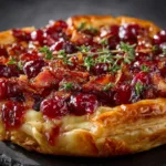 Cranberry Brie Tart with Pancetta & Thyme