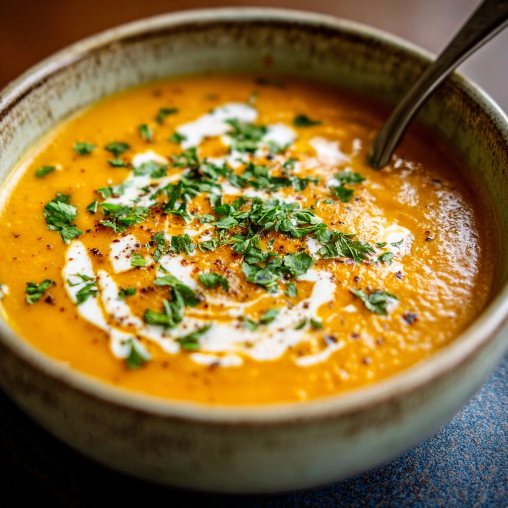 Creamy Carrot Red Lentil Soup Loaded with Comfort