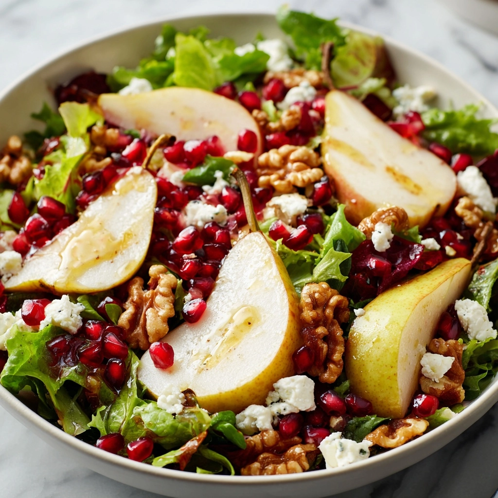 Crisp Pear & Pomegranate Salad for a Fresh Holiday Side