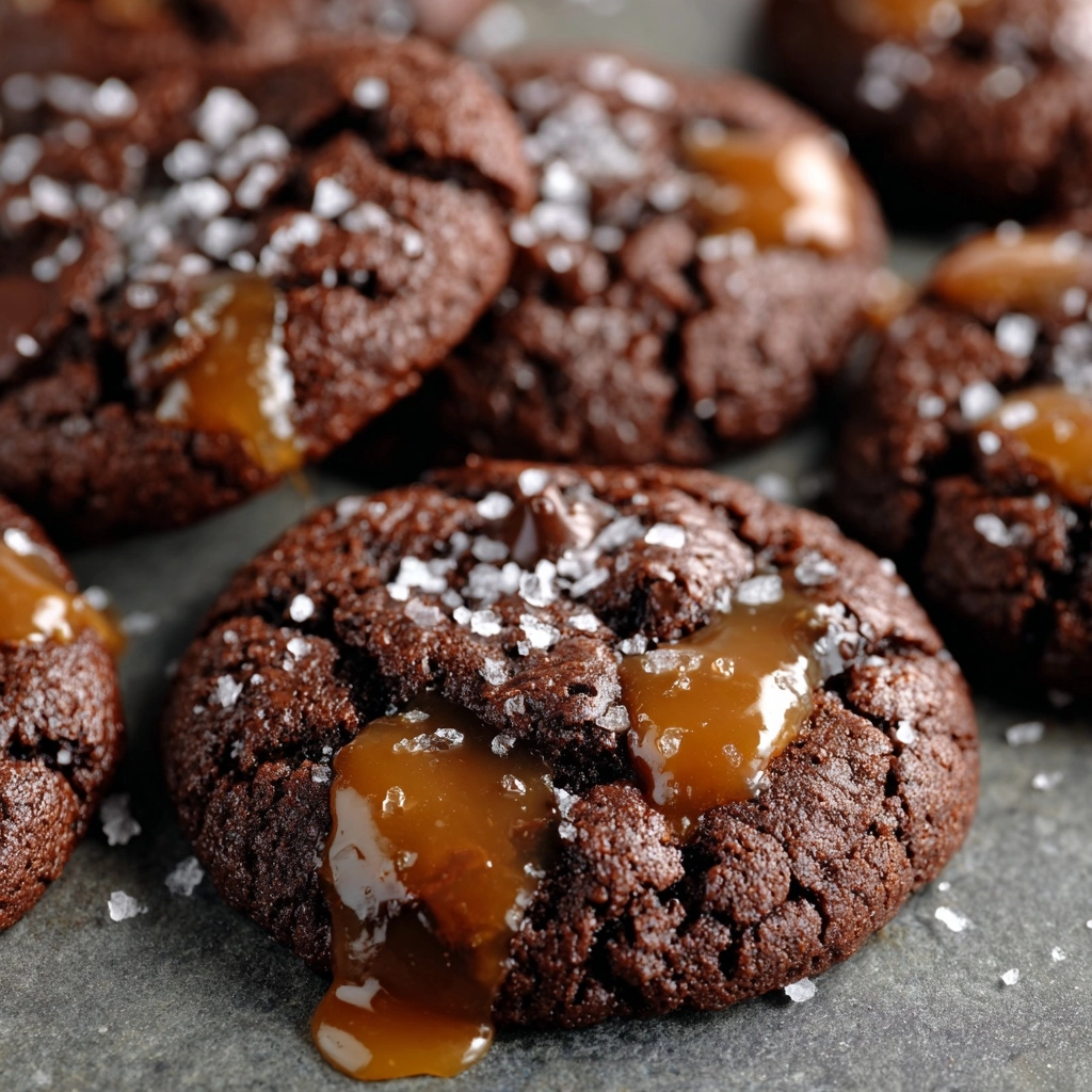 Double Chocolate Salted Caramel Cookies That Disappear Fast
