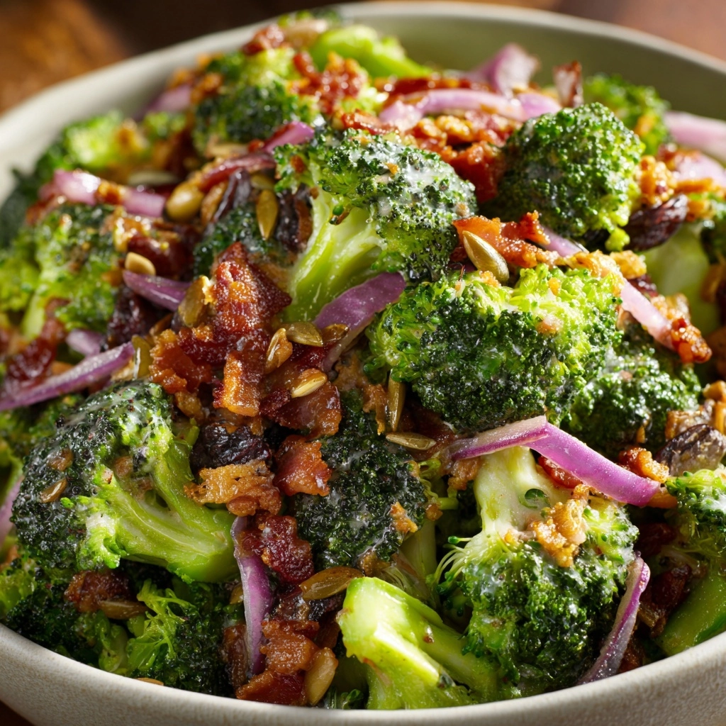 Easy Broccoli Bacon Salad Recipe from The Food Charlatan
